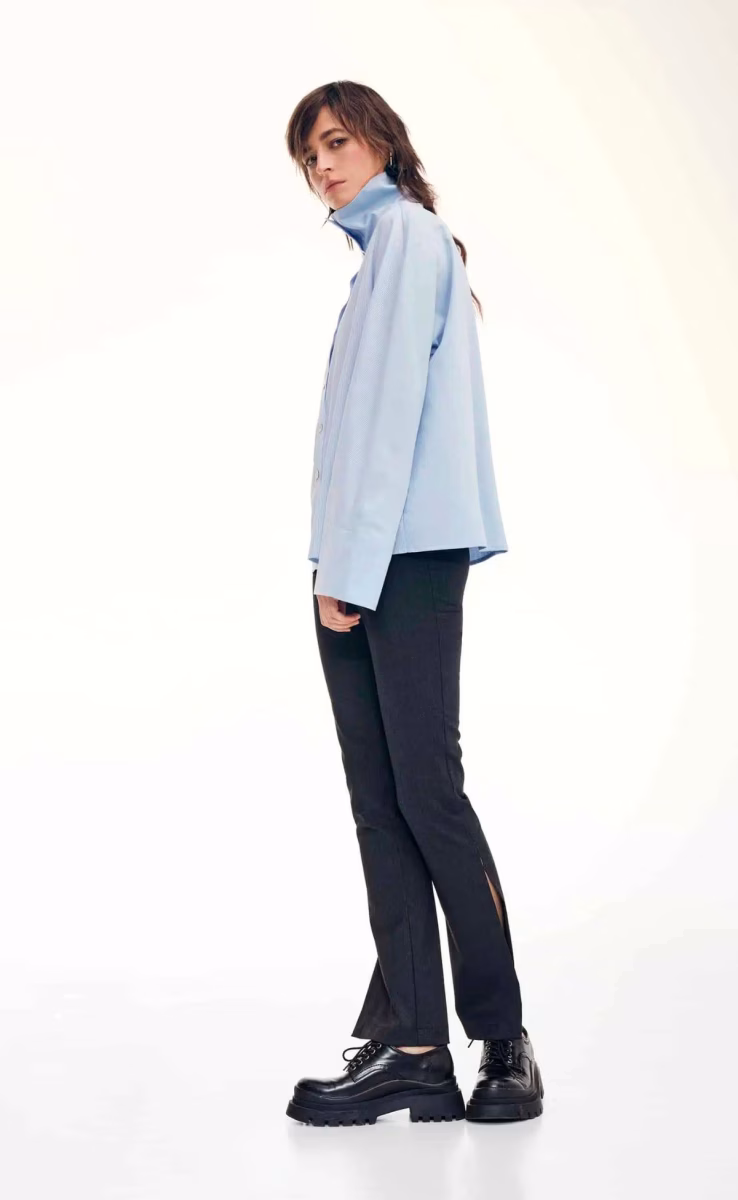 OVERSIZED SHIRT STRIPE LIGHT BLUE