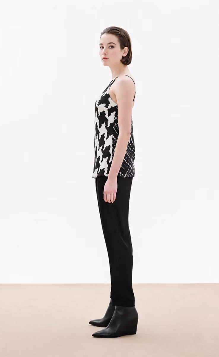 SLEEVELESS BIAS CUT TOP BLACK / WHITE