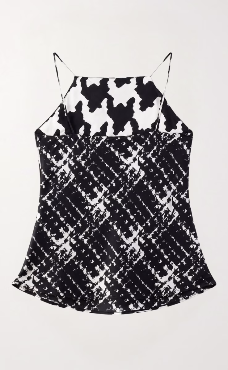 SLEEVELESS BIAS CUT TOP BLACK / WHITE