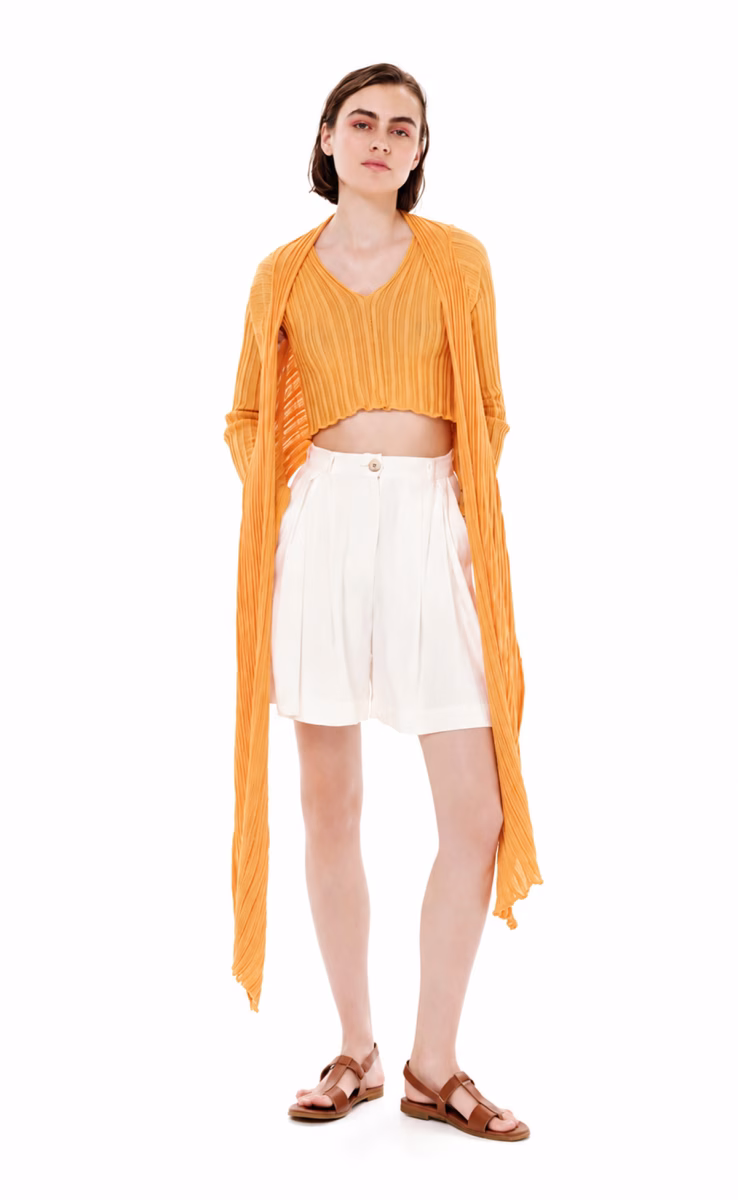 ARTISANS YELLOW WRAP CARDIGAN “ARCHETYPES 2550”