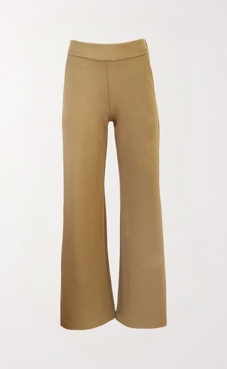DARK OLIVE HIGH-WAISTED TROUSERS