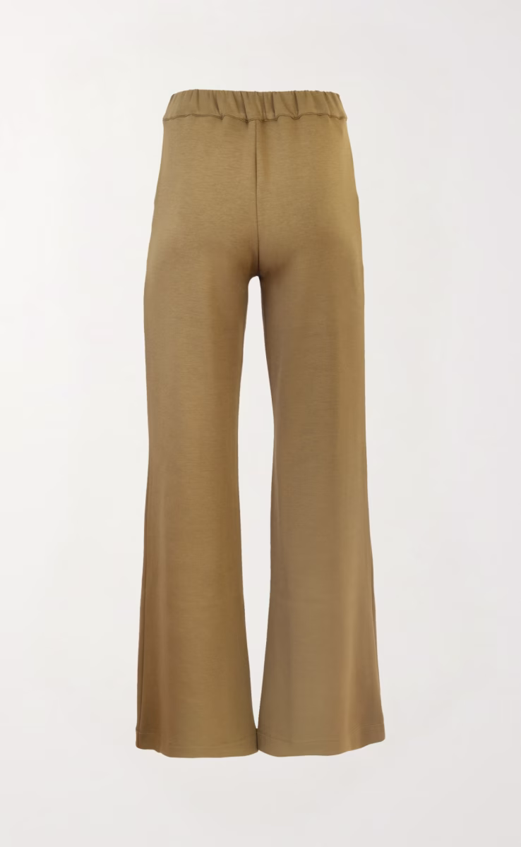 DARK OLIVE HIGH-WAISTED TROUSERS