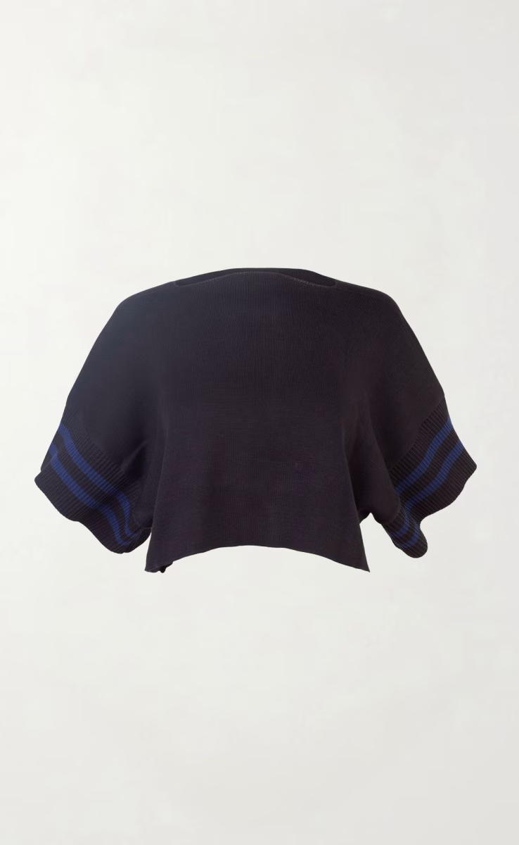 KNIT CROP TOP BLACK-BLUE