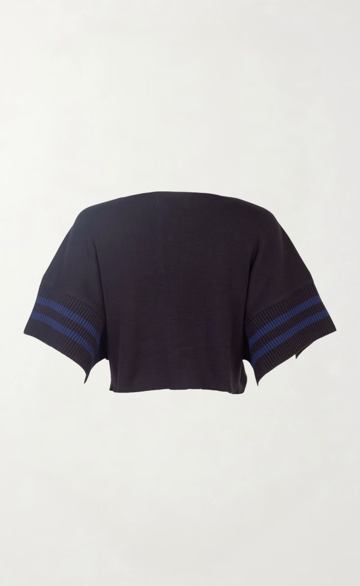 KNIT CROP TOP BLACK-BLUE