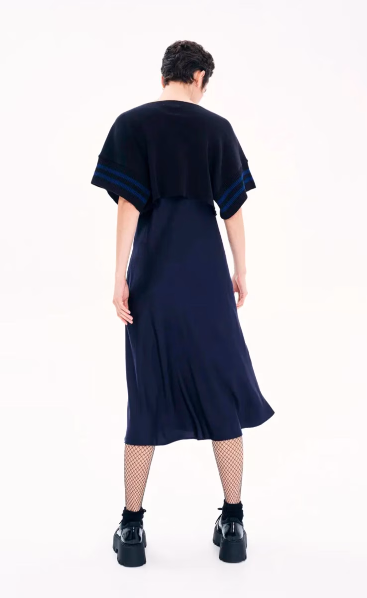 MIDI SKIRT WITH WAISTBAND INK BLUE