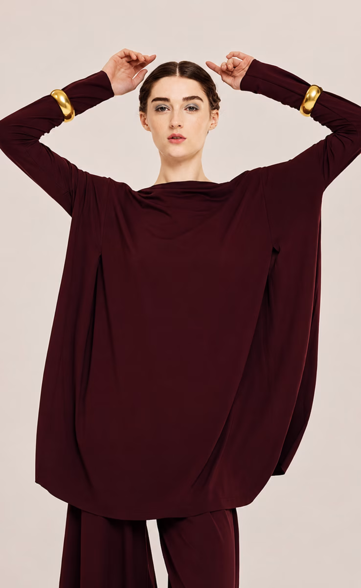 ΜΑΚΡΥΜΑΝΙΚΟ OVERSIZED MINI ΦΟΡΕΜΑ ΚΑΦΕ