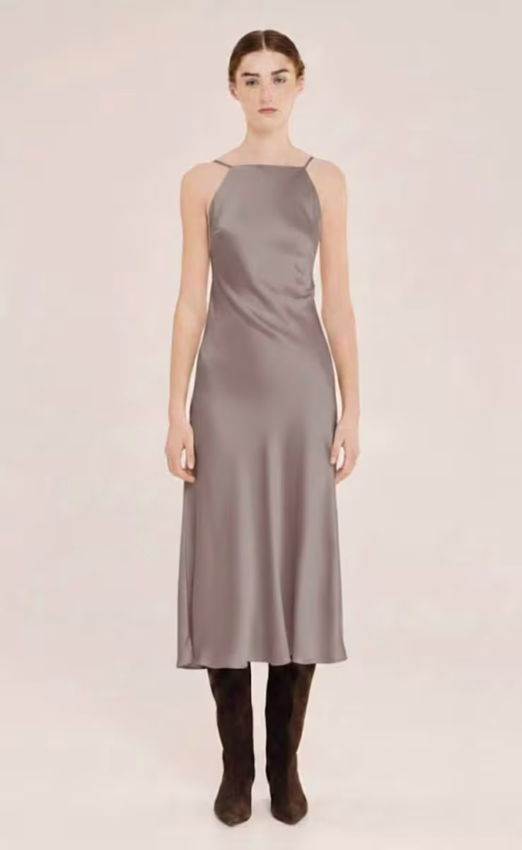 MIDI DRESS WARM GREY